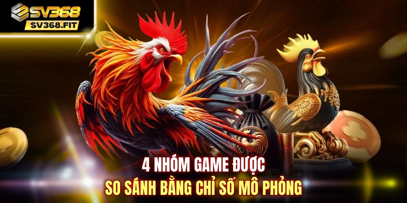 4 nhóm game được so sánh bằng chỉ số mô phỏng